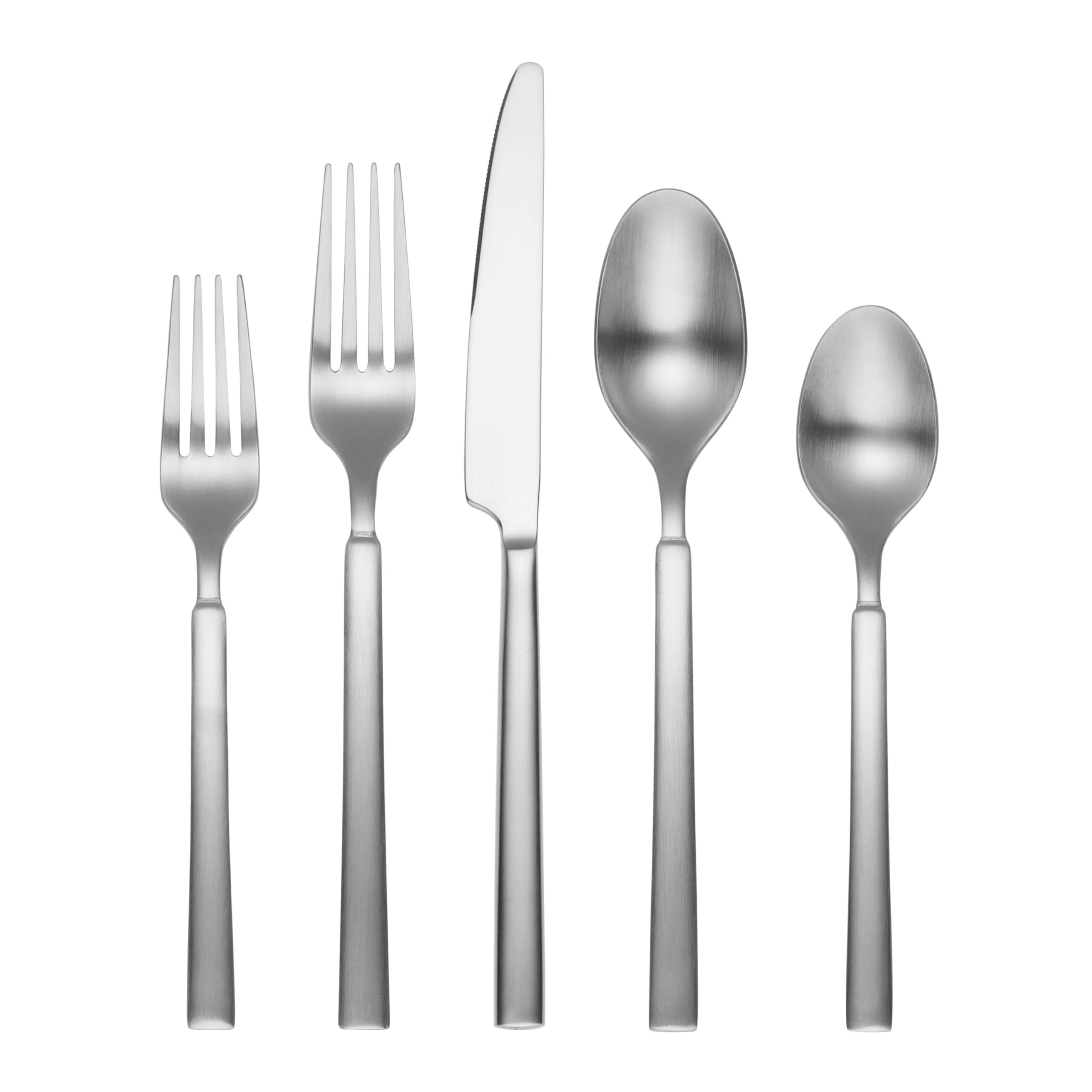 Amazon.com: Cambridge 347545BR Gailann Satin 45-Piece Flatware Set